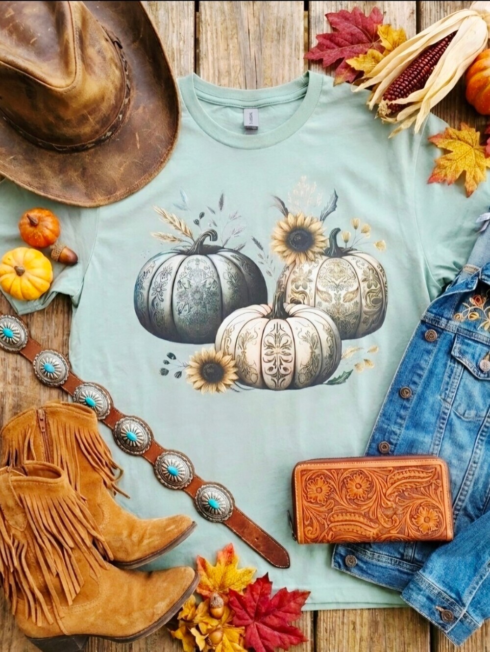 Fall Pumpkin Graphic Tee • Ornate Pumpkin Shirt • Sunflower Autumn Top • Rustic